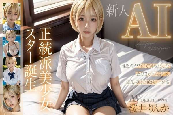 AIFOCS-002 [New AI] A new orthodox beautiful girl star is born, blonde H-cup Sakurai Rinka