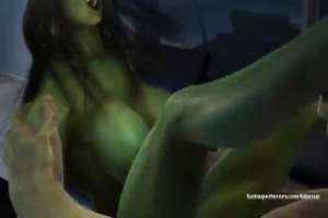 Bug like monster is penetrating the holes of a princess