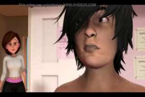 Slender blonde with black socks is fucked in an anime