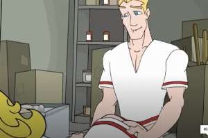 Two blonde anime twins have fun with one large dick