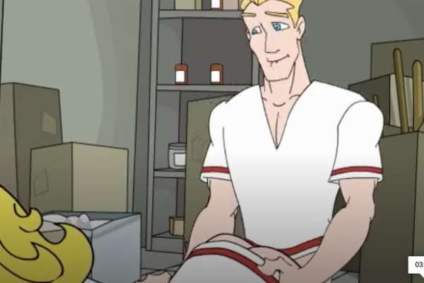 Two blonde anime twins have fun with one large dick